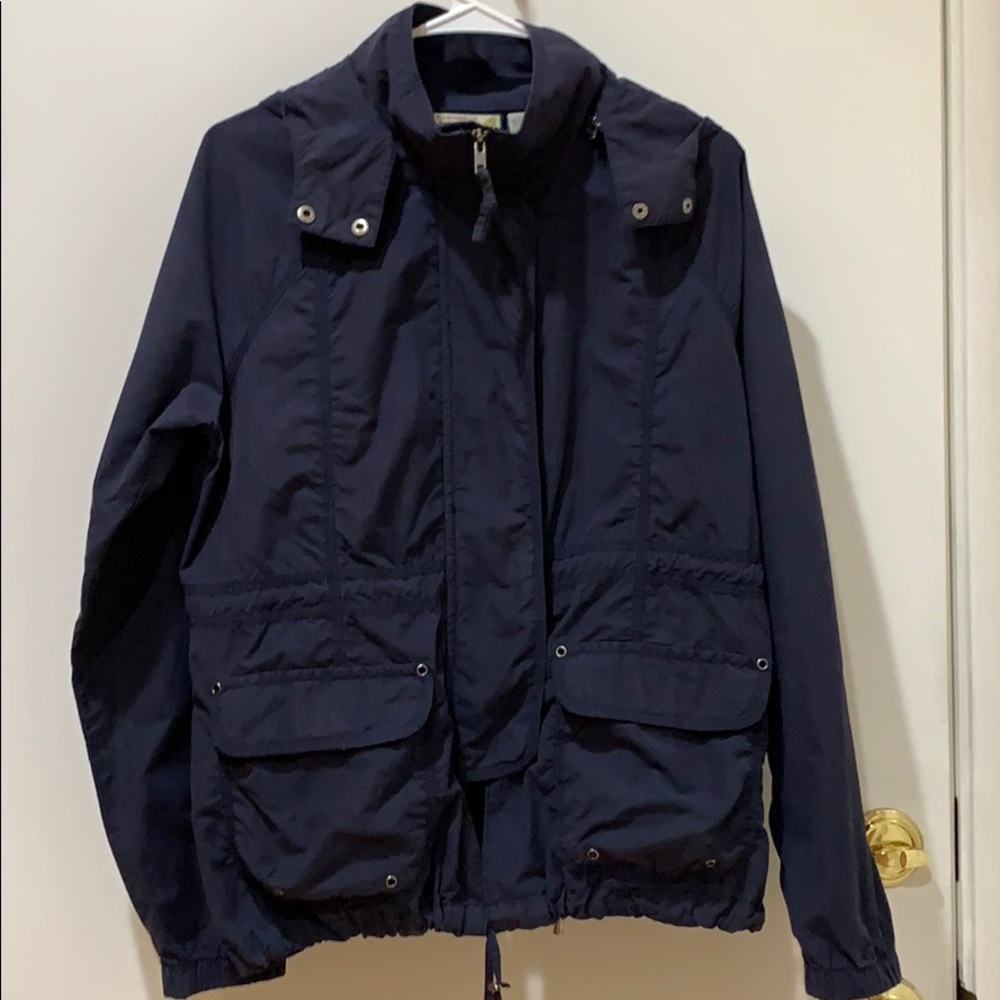 Caribbean Joe Navy Blue Hooded Jacket Sz L